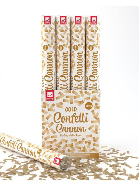 50cm Confetti Cannon, Gold, DB of 12 - Adult Weekender