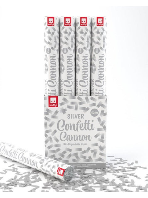 50cm Confetti Cannon, Silver, DB of 12 - Adult Weekender