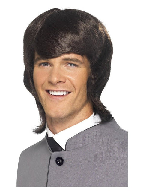 60s Male Mod Wig, Brown - Adult Weekender