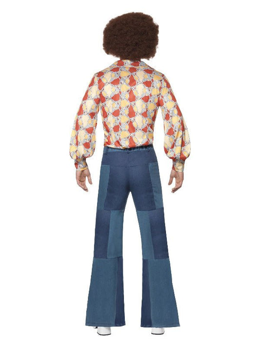 70s Deluxe Flared Trousers, Mens, Blue - Adult Weekender