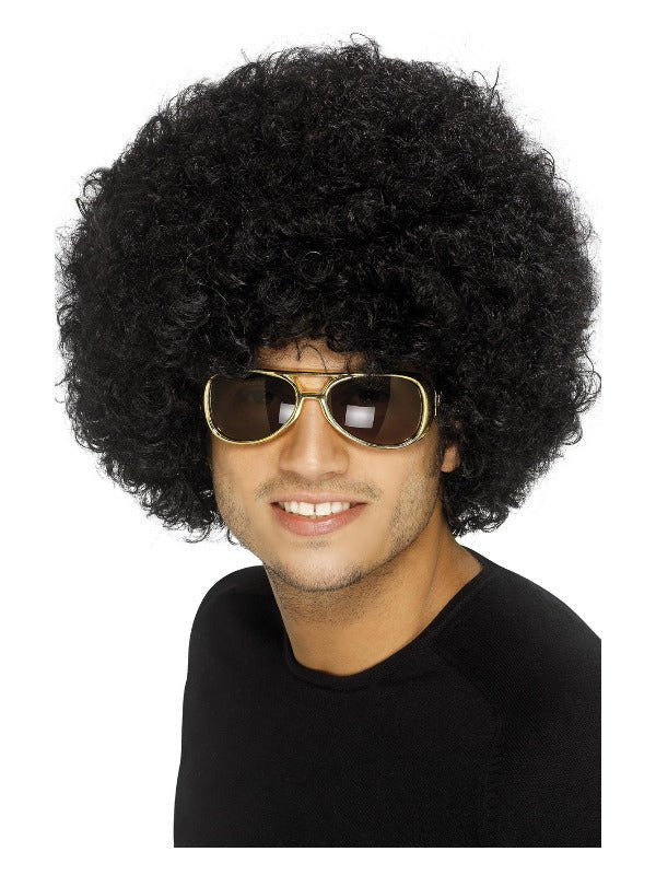 70s Funky Afro Wig, Black - Adult Weekender