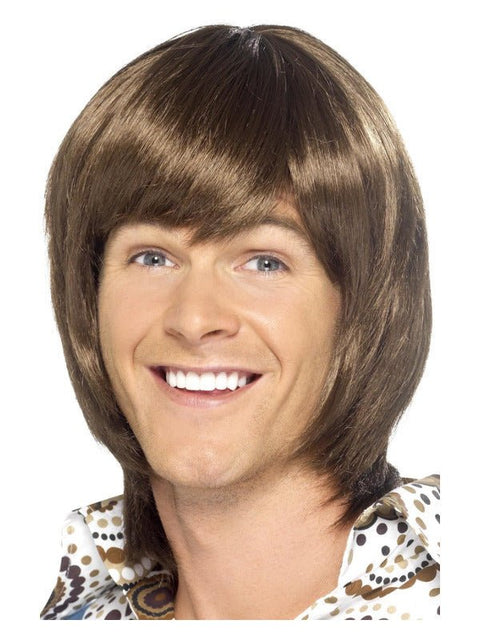 70s Heartthrob Wig, Brown - Adult Weekender