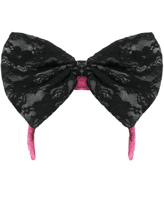 80s Lace Headband, Black & Pink - Adult Weekender