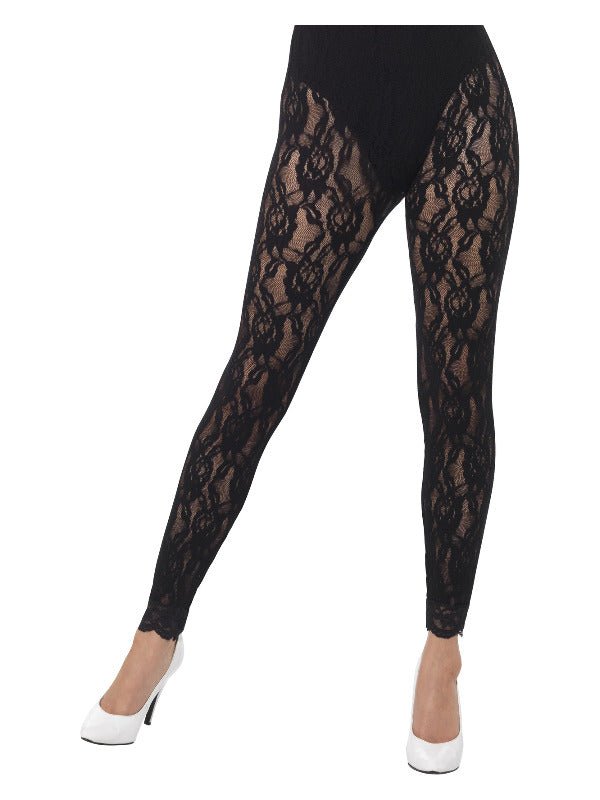 80s Lace Leggings, Black - Adult Weekender