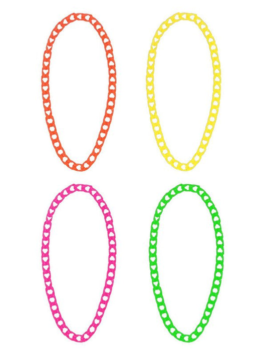 80s Neon Chain Necklaces, 4Pk - Adult Weekender