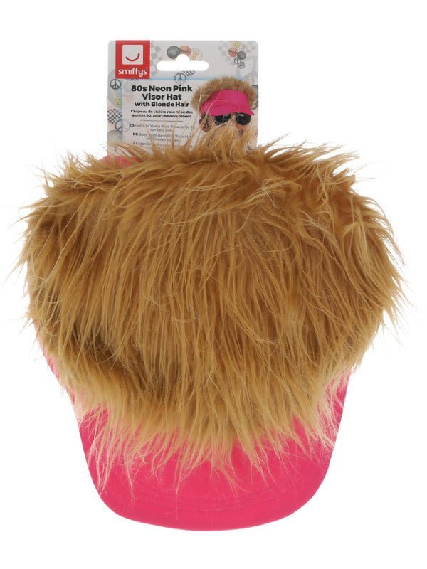 80s Neon Pink Visor Hat - Adult Weekender