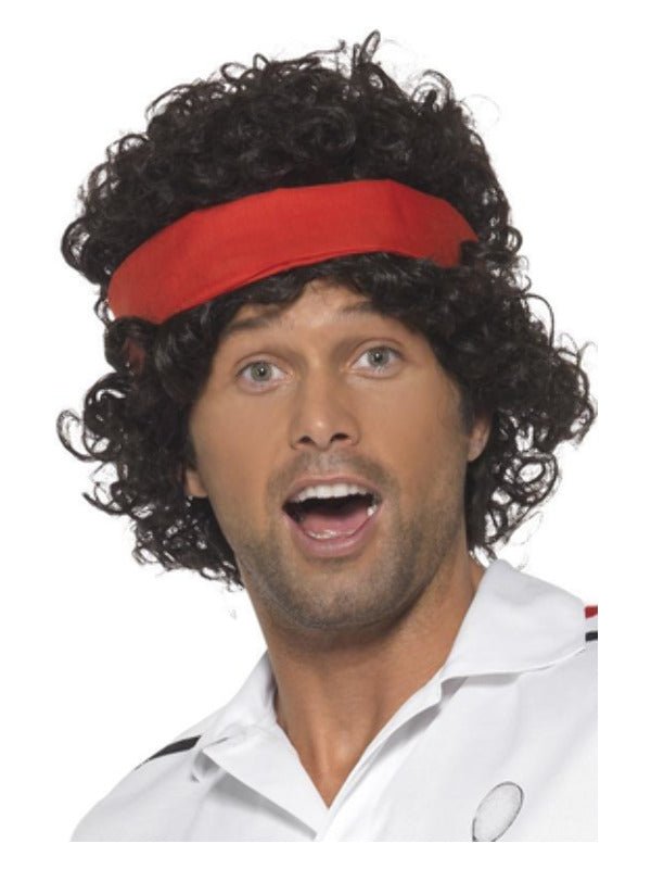 80s Tennis Ace Wig, Brown - Adult Weekender