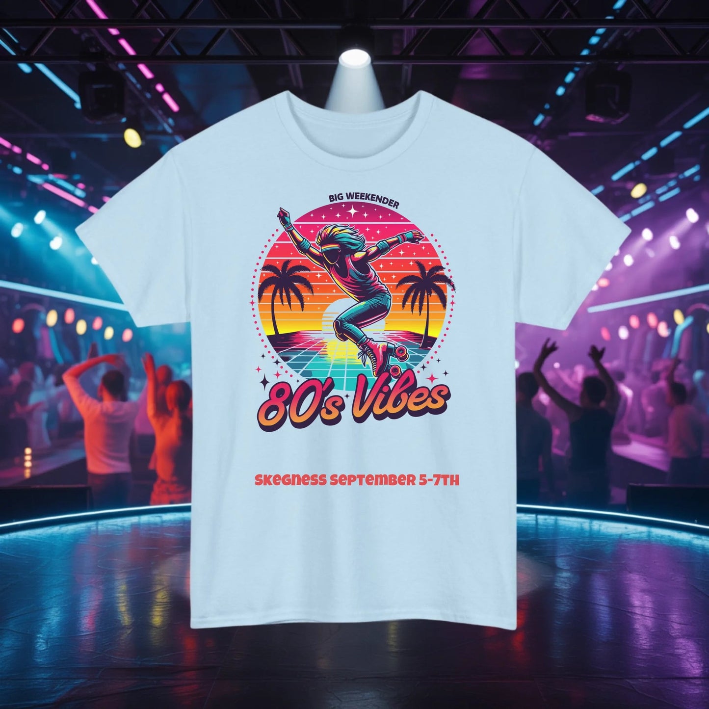 80s Vibes - Adult Weekender Front and Back Personalised Unisex Heavy T-Shirt 80s - Adult Weekender