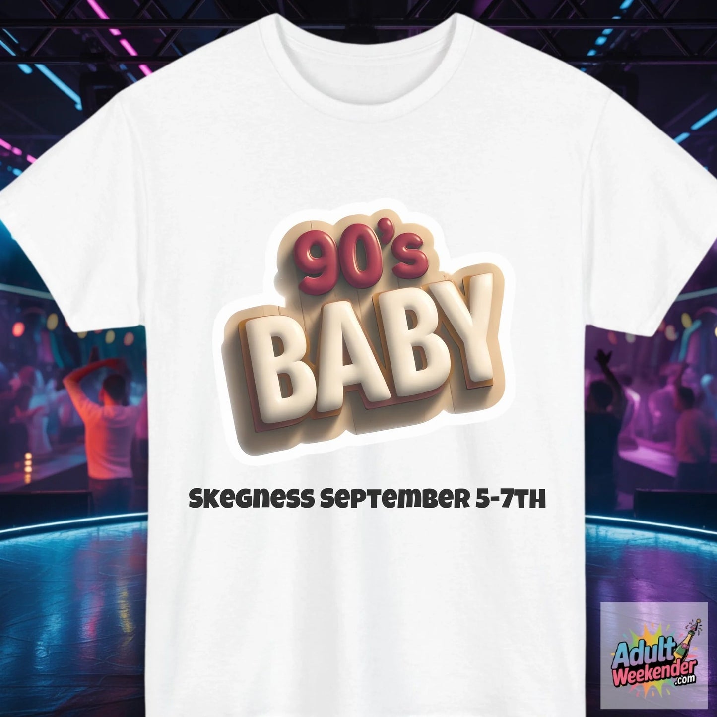90s Baby 2 - Adult Weekender Front and Back Personalised Unisex Heavy T-Shirt or Hoodie - 90s - Adult Weekender