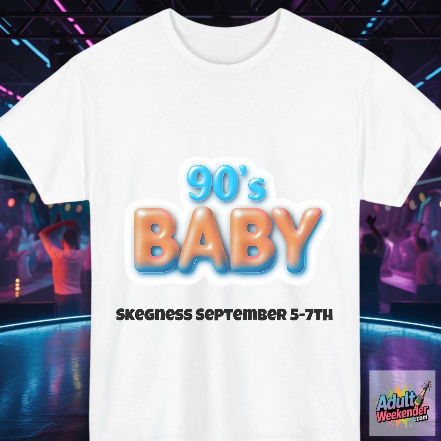 90s Baby - Adult Weekender Front and Back Personalised Unisex Heavy T-Shirt or Hoodie - 90s - Adult Weekender