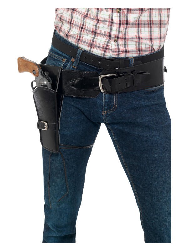 Adult Faux Leather Single Holster with Belt, Black - Adult Weekender