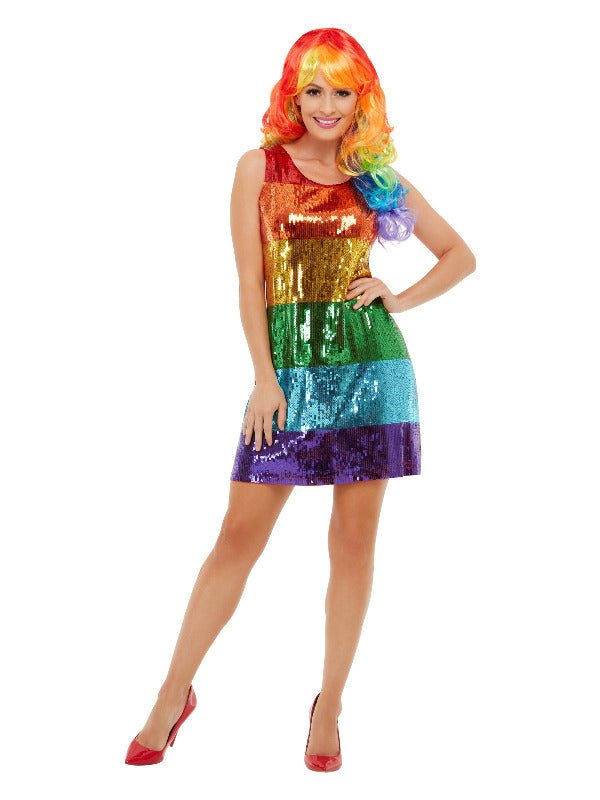All That Glitters Rainbow Costume, Multi - Coloured - Adult Weekender