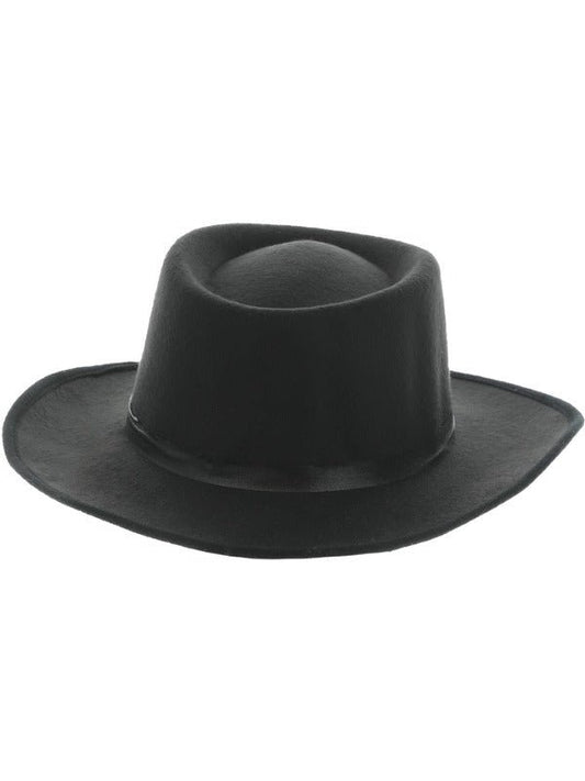 Authentic Western Gunslinger Hat, Black - Adult Weekender