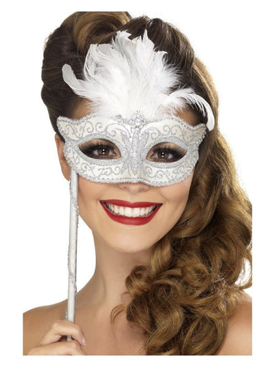 Baroque Fantasy Eyemask, Silver - Adult Weekender