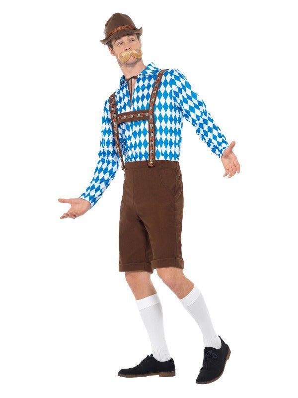 Bavarian Beer Man Costume, Blue & Brown - Adult Weekender