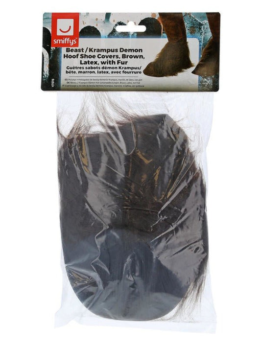 Beast / Krampus Demon Hoof Shoe Covers, Brown - Adult Weekender