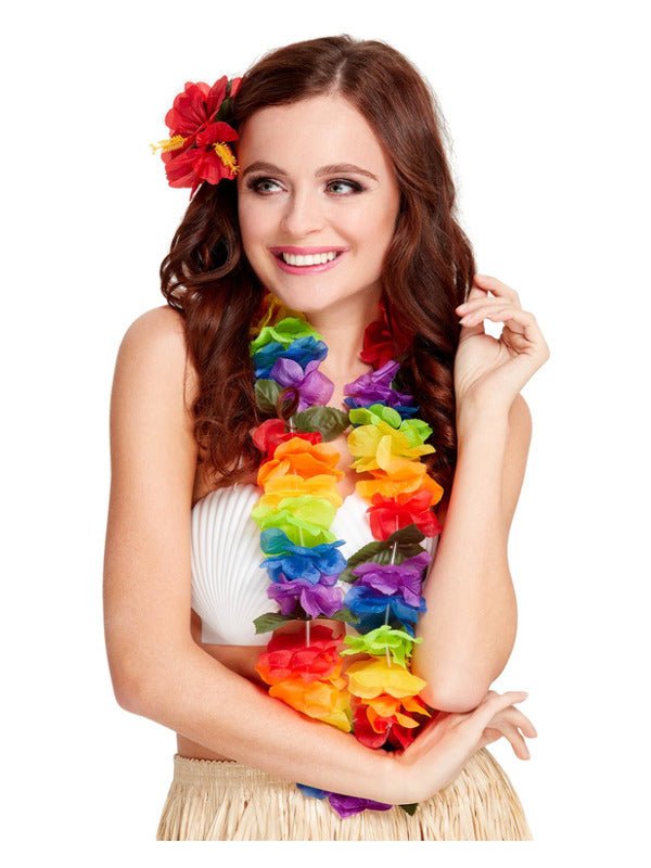 Bright Large Lei, Rainbow - Adult Weekender