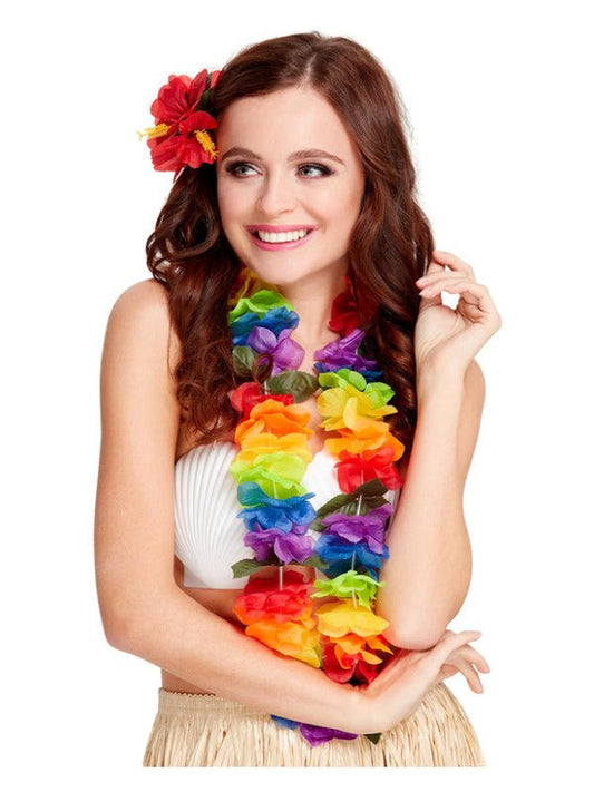 Bright Large Lei, Rainbow - Adult Weekender
