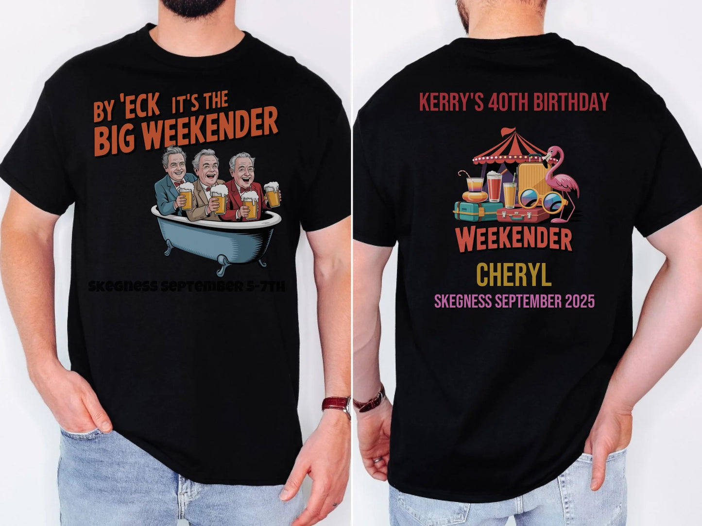 By 'Eck it's the Big Weekender - Adult Weekender Front and Back Personalised Unisex Heavy T-Shirt or Hoodie - 90s - Adult Weekender