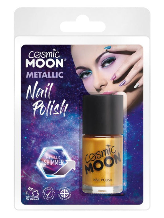 Cosmic Moon Metallic Nail Polish, Gold - Adult Weekender