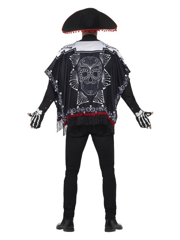 Day of the Dead Bandit Costume, Black & White - Adult Weekender