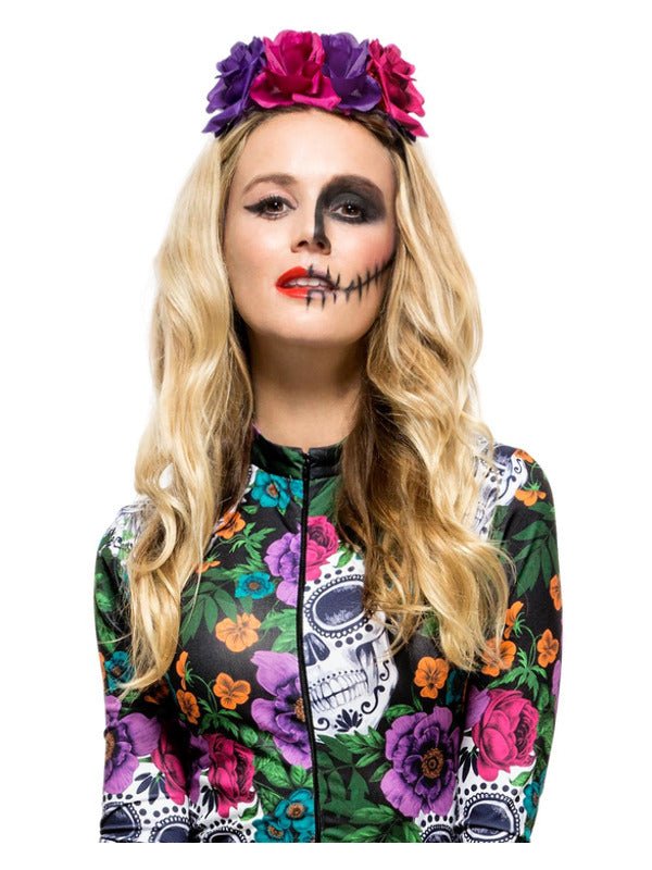 Day of the Dead Rose Headband, Multi - Coloured - Adult Weekender
