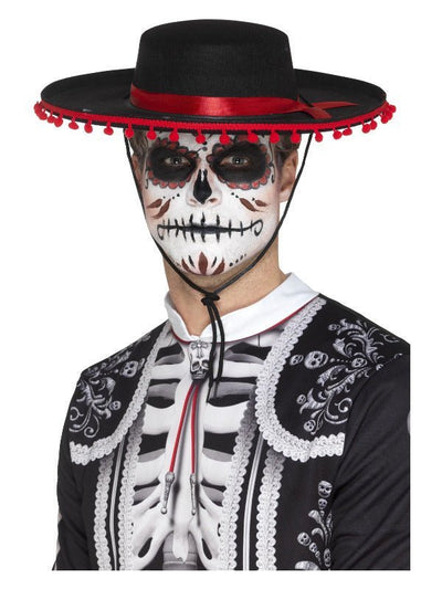 Day of the Dead Senor Hat, Black & Red - Adult Weekender