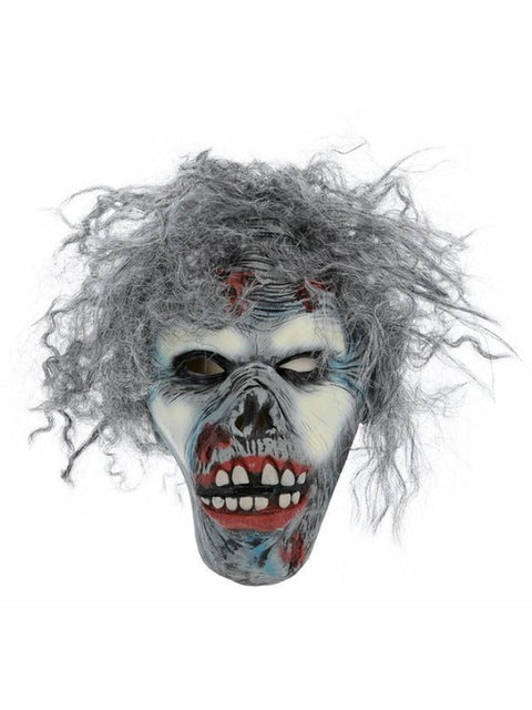 Decaying Zombie Mask, Grey - Adult Weekender