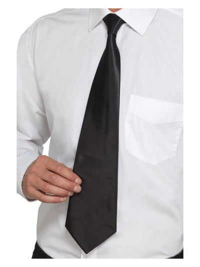 Deluxe Black Gangster Tie, Black - Adult Weekender