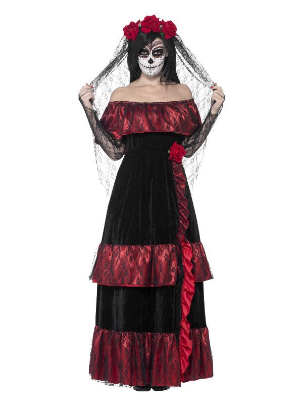 Deluxe Day of the Dead Bride Costume, Black - Adult Weekender