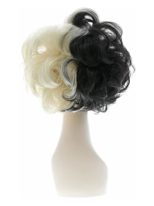 Deluxe Evil Madame Wig, Black & Blonde - Adult Weekender
