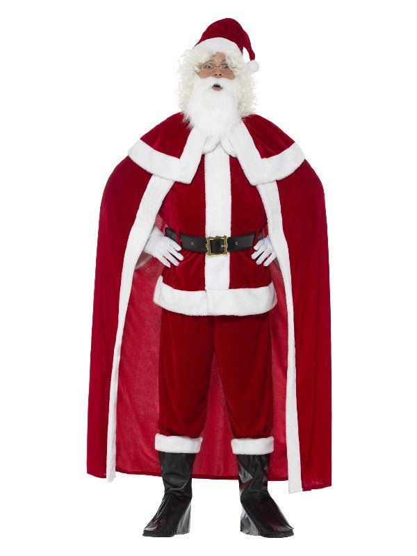 Deluxe Santa Claus Costume with Trousers, Red - Adult Weekender
