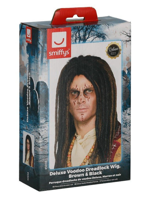 Deluxe Voodoo Dreadlock Wig, Brown & Black - Adult Weekender