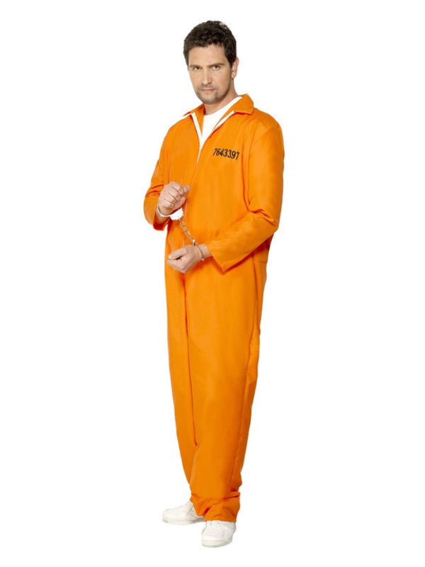 Escaped Prisoner Costume, Orange - Adult Weekender