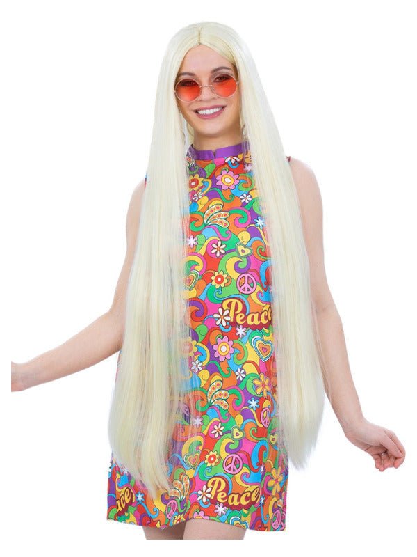 Extra Long Hippie Wig, Blonde - Adult Weekender