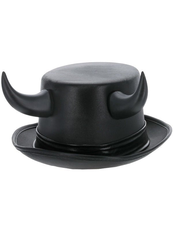 Fever Deluxe Black Devil Metallic Top Hat - Adult Weekender