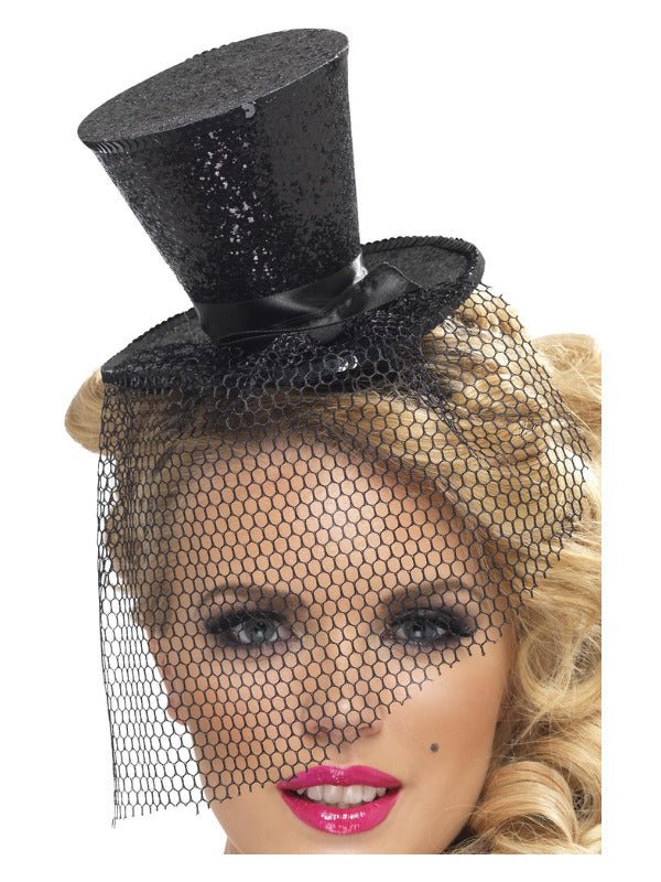 Fever Mini Top Hat on Headband, Black - Adult Weekender