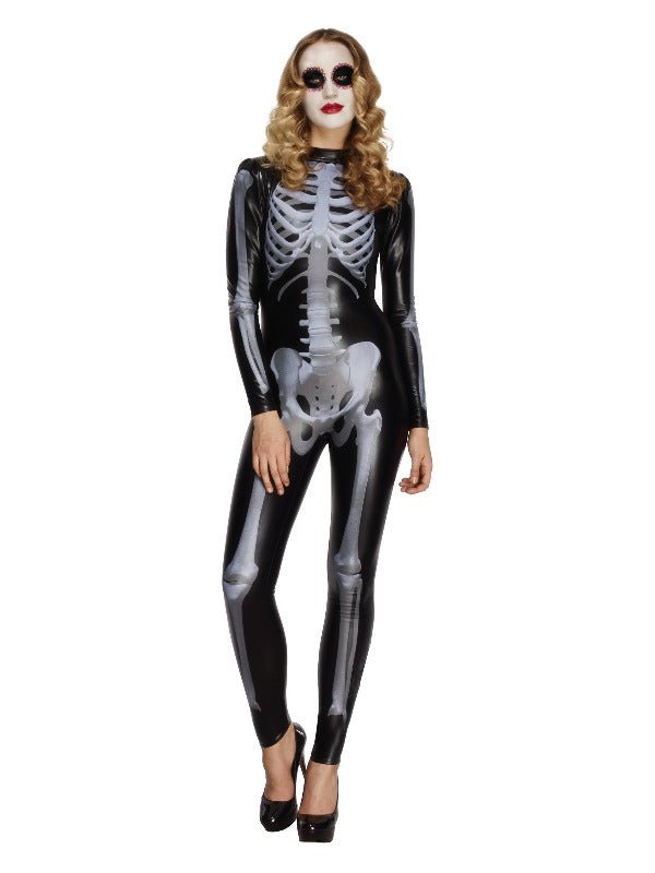 Fever Miss Whiplash Skeleton Costume, Black - Adult Weekender