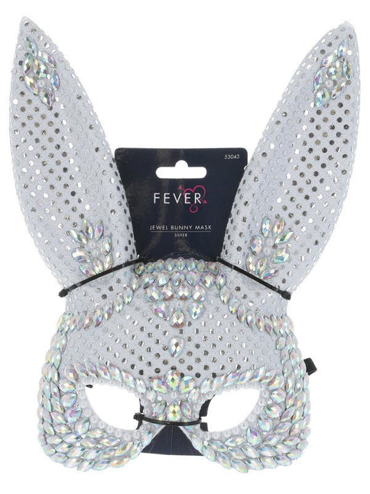 Fever Silver Jewel Bunny Mask - Adult Weekender