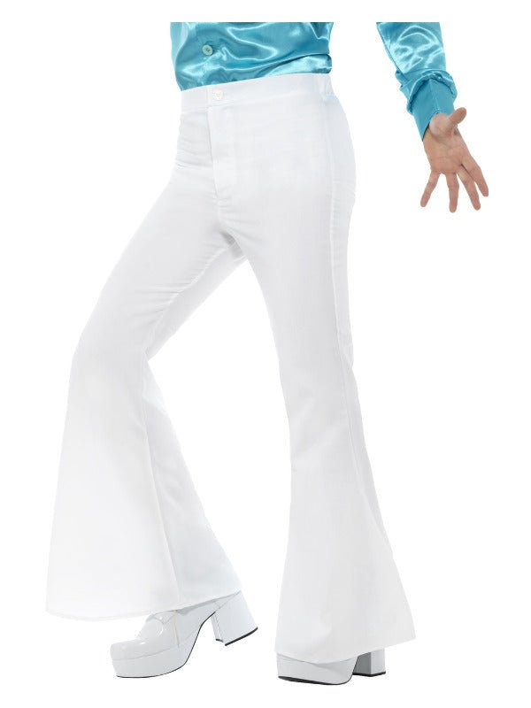 Flared Trousers, Mens, White - Adult Weekender