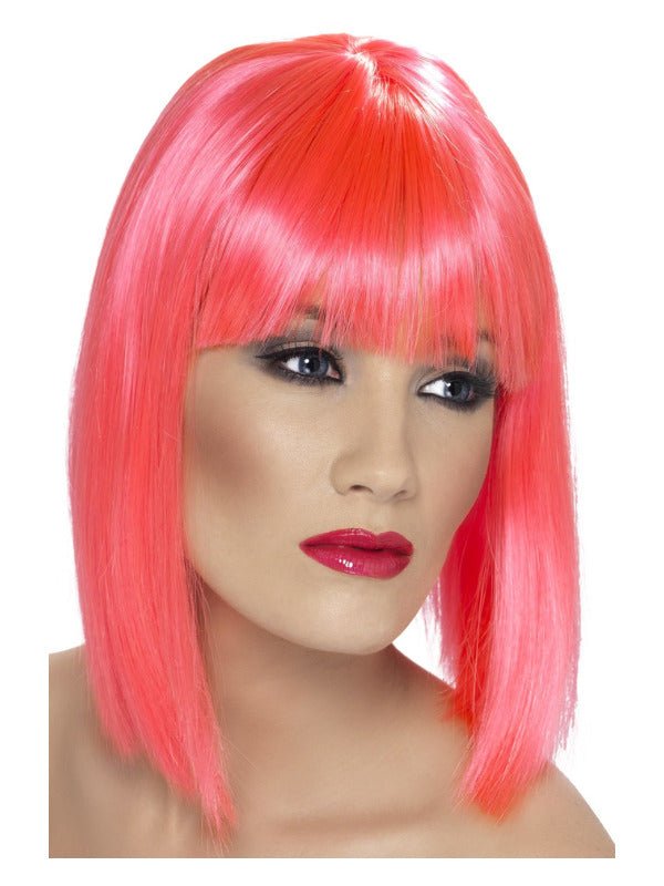 Glam Wig, Neon Pink - Adult Weekender