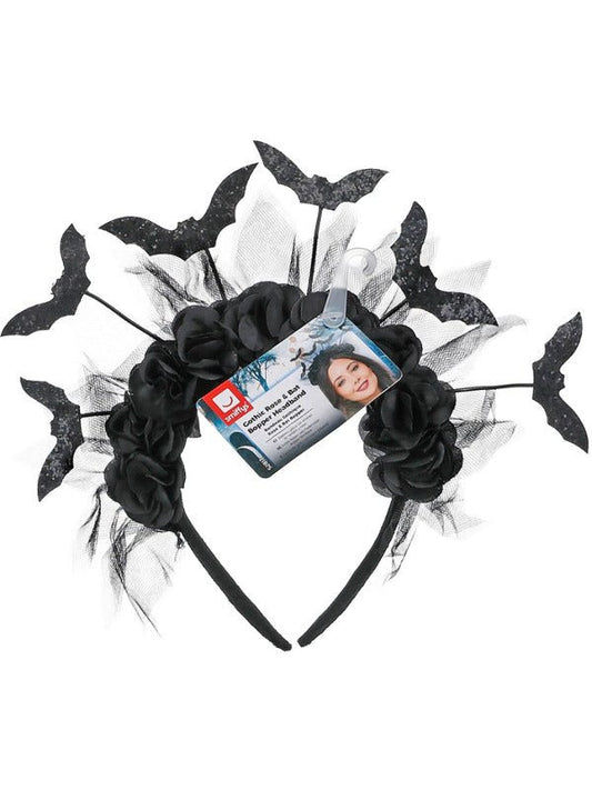 Gothic Rose & Bat Bopper Headband - Adult Weekender