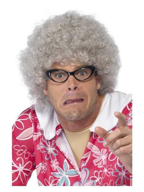 Granny Perm Wig, Grey - Adult Weekender