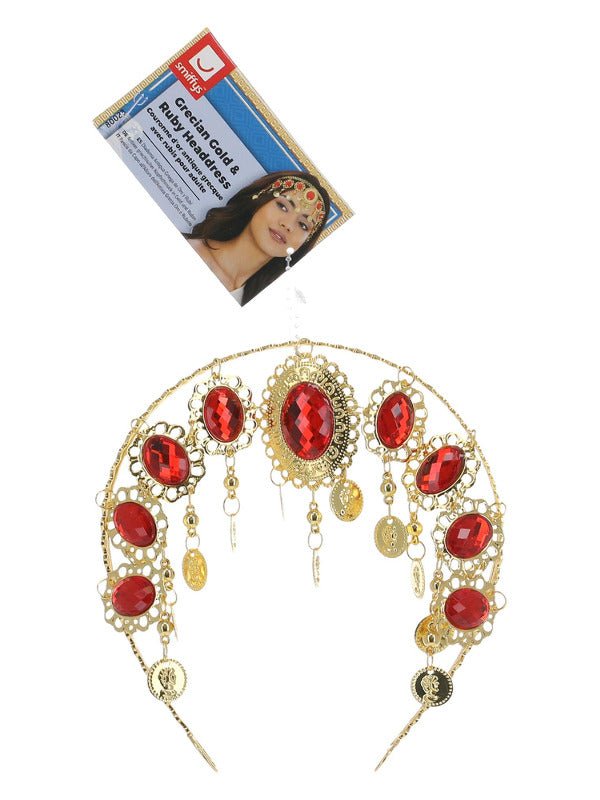 Grecian Gold & Ruby Headdress - Adult Weekender