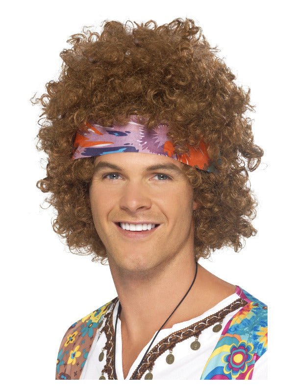 Hippie Afro Kit, Brown - Adult Weekender