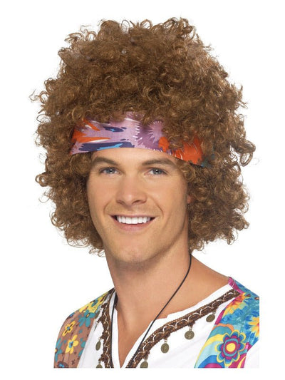 Hippie Afro Kit, Brown - Adult Weekender