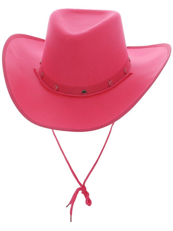 Hot Pink Cowboy Hat, Felt, with Cord - Adult Weekender