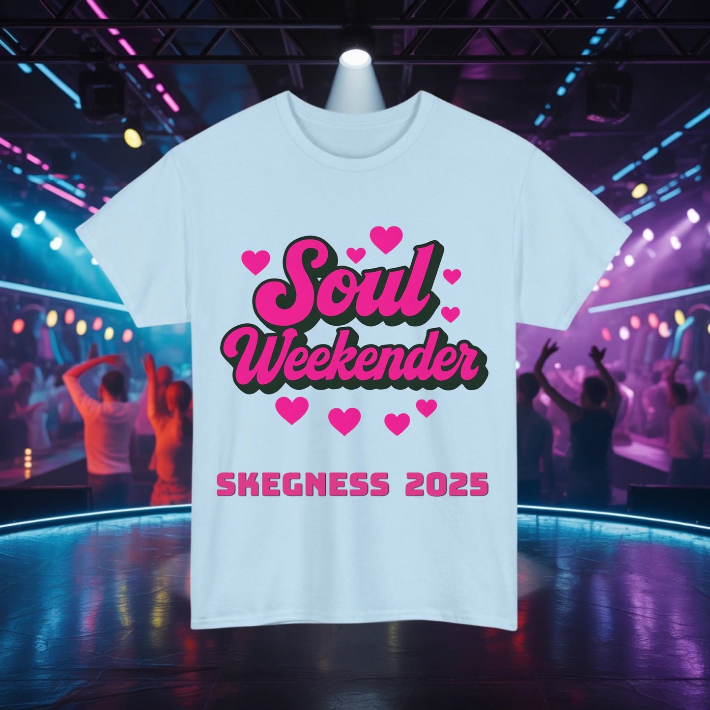 I love Soul Weekender - Adult Weekender Front and Back Personalised Unisex Heavy T-Shirt Soul Weekender - Adult Weekender