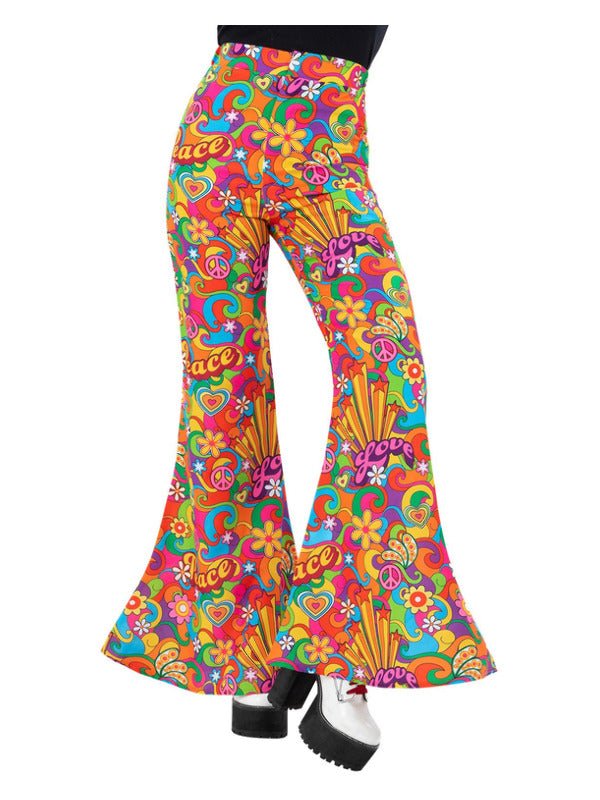 Ladies Rainbow Peace Flared Trousers - Adult Weekender