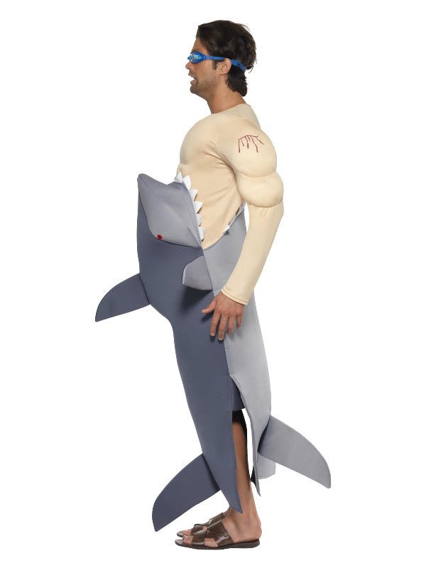 Man - Eating Shark Costume, Grey - Adult Weekender